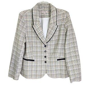 Nanette Lepore Womens Multicolor Blazer 4 Button Front Long Sleeve Size 14 NWT
